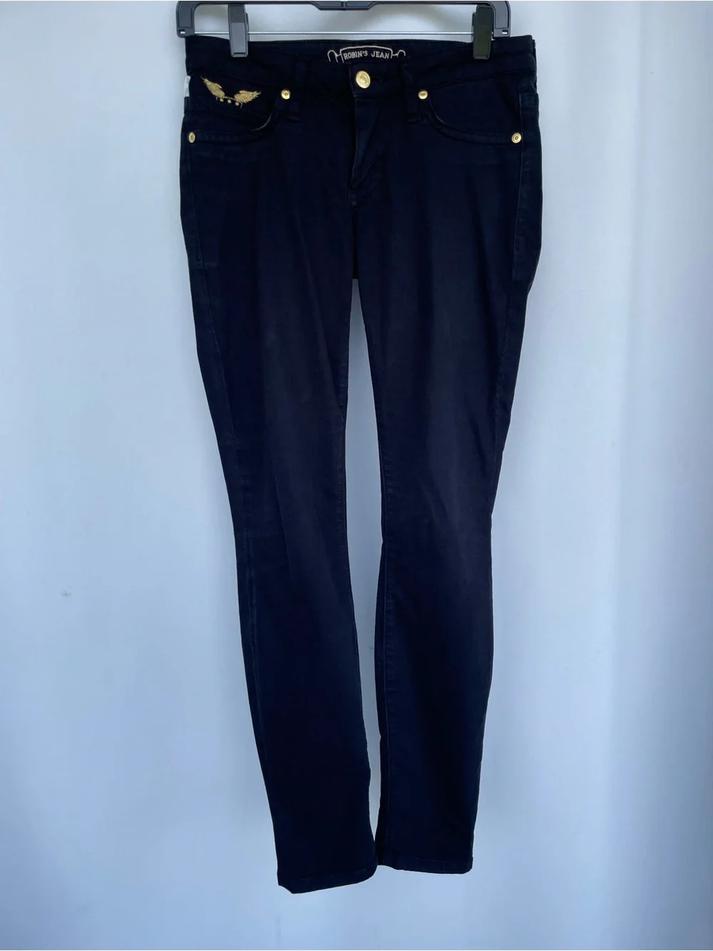 Robin's Jean Women's Black Skinny Jeans with Gold Hardware